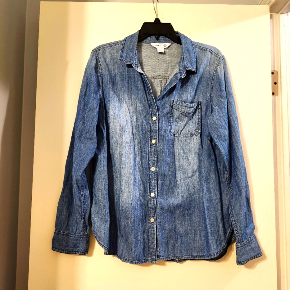 Denim chambray button down